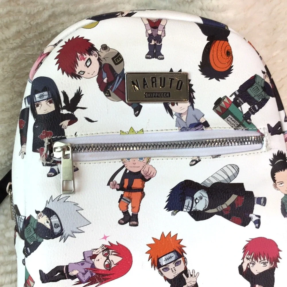 Naruto Backpack Shippuden Allover Chibi Character Faux Leather Mini Tote Bag